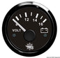 שעון וולטמטר מד מתח 12 ולט סולם מדידה 8/16V חוגה שחורה מסגרת שחורה דגם 27.320.14 תוצרת Osculati