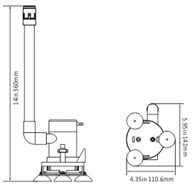 קיט משאבה לפתיון חי לדייג 12V הספק 350 גלון/שעה עם צינור אוורור ובסיס ואקום דגם BP1G350-09 תוצרת SEAFLO 
