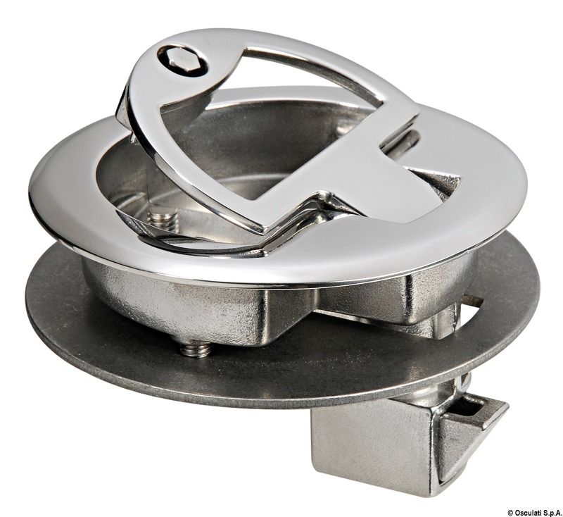 ידית הרמה שקועה Flush Pull ללא מפתח גודל L ללא נעילה לעובי 7-19 מ״מ קוטר חיצוני 75 מ״מ דגם 38.152.80 תוצרת Osculati