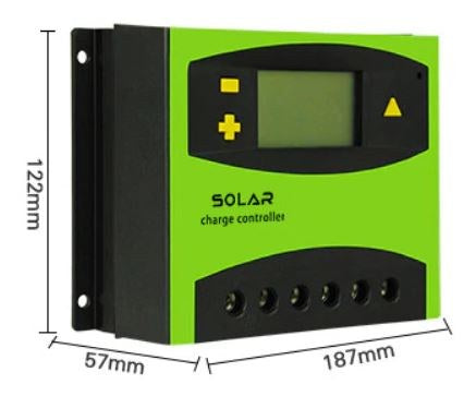 בקר טעינה סולארי 60 אמפר PWM ל-12V/24V זיהוי אוטומטי צג LCD ויציאת צרכן