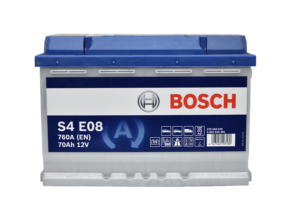 מצבר לרכב 70 אמפר דגם S4E08 EFB START STOP PLUS תוצרת בוש BOSCH