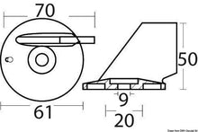 Load image into Gallery viewer, צינק סנפיר (Fin Anode) למנוע סוזו'י 40/70 4 פעימות / 55/85 HP דגם 43.272.86 תוצרת אוסקולטי Osculati