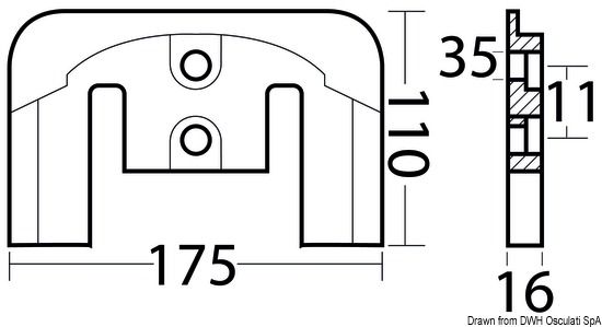 צינק לברך בראבו (Bravo) למנועי MERCURY / MERCRUISER מק״ט CM821630C2Z תוצרת Osculati