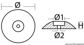 צינק עגול 50 משקל 0.08 ק״ג דגם CMF50Z תוצרת Martyr Anodes