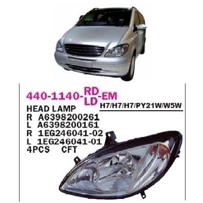 פנס ראשי שמאלי DEPO למרצדס VITO / מרצדס VIANO 2004-2014