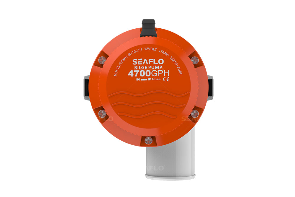 משאבת מים חשמלית בילג' 12V לא אוטומטית 4700 גלון/שעה דגם BP1G4700-01 תוצרת SEAFLO 
