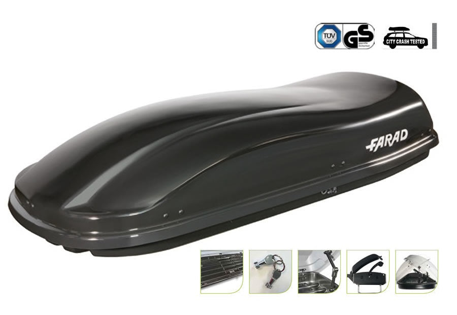 תא חפצים 480 ליטר לרכב דגם מרלין MARLIN N/6 תוצרת איטליה צבע שחור מט – של חברת FARAD עם 5 שנות אחריות!