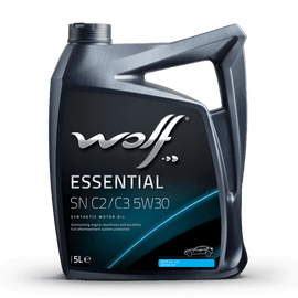 שמן סינטטי מלא 4 פעימות 5W30 C2/C3 ESSENTIAL תוצרת WOLF - מיכל 5 ליטר 