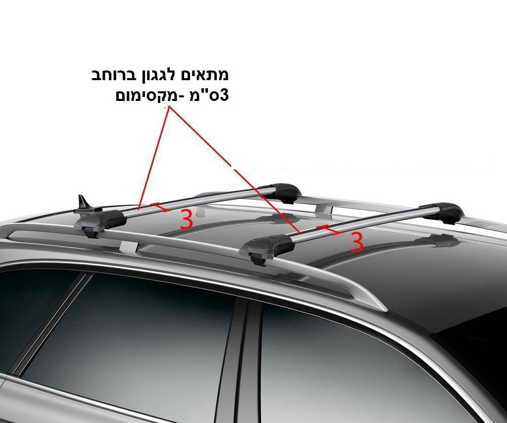 מנשא אוכפים לקיאק עם חיבור לגגון הרכב – מתאים לקיאק / קאנו / מפרשית דגם KC5672– צבע שחור