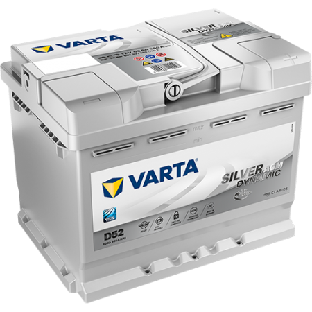 מצבר לרכב 60 אמפר AGM  ימין יפני START STOP PLUS D52 תוצרת ורטה VARTA