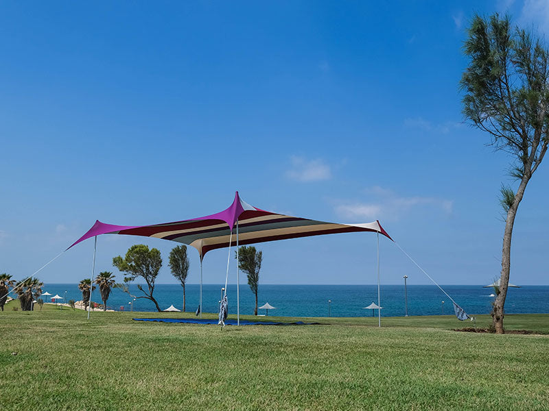 צילייה לים ערכת הצללה מושלמת לקמפינג שטח או חוף הים 300x300 ס"מ דגם אימפרסיב 3 תוצרת הארץ טיאנשיה TIANXIA