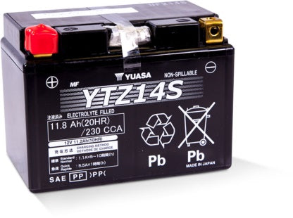 מצבר לאופנוע 11.8 אמפר תוצרת יואסה YOASA – דגם YTZ14S