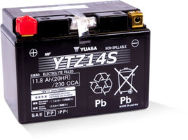 מצבר לאופנוע 11.8 אמפר תוצרת יואסה YOASA – דגם YTZ14S