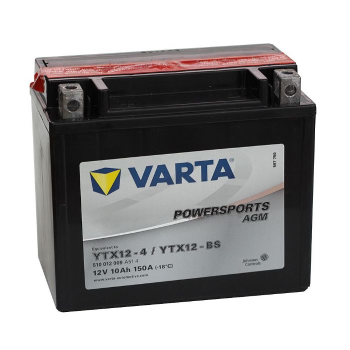 מצבר לאופנוע 10 אמפר תוצרת וולטהVOLTA גרמניה – דגם VTX12-BS
