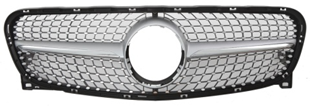 גריל קידמי דקורטיבי לרכב מרצדס W156 GLA מ2013-2015 דגם סקיי סטאר כסף קלאסי