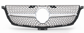 גריל קידמי דקורטיבי לרכב מרצדס W166 ML מ2012-2015 דגם סקיי סטאר כסף קלאסי
