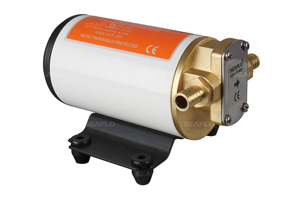 משאבת גיר דו כיונית אתחול עצמי גוף מתכת מתאים גם לשאיבת שמן 12V 12 גלון/דקה דגם SFGP1-032-003-01 תוצרת SEAFLO 