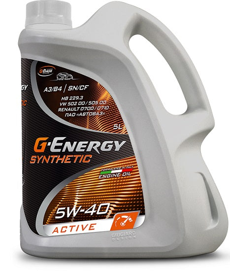 GAZPROMNEFT תוצרת G-ENERGY ACTIVE A3/B4 SN/CF 5W40 שמן מנוע סינטטי תכולה 5 ליטר 
