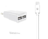 מטען קיר כפול לאייפון עם 2 כניסות USB כולל כבל 2.1A טעינה מהירה תוצרת מקורי