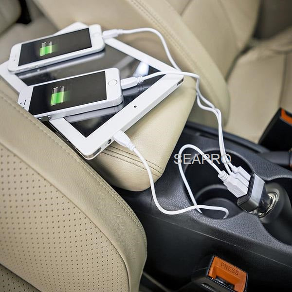 מטען לרכב 12V/24V 2.4A כולל 2 כניסות USB חיבור למצת הרכב