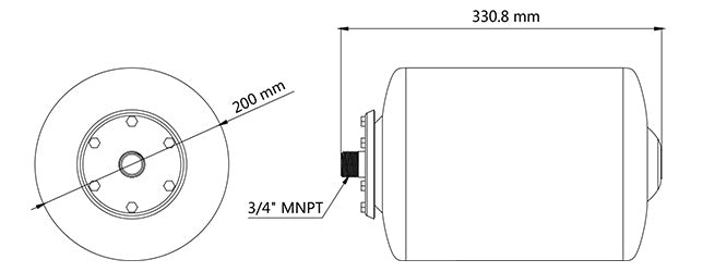 מיכל לחץ למשאבת מים 87PSi סוג דיאפרגמה 8 ליטר AT087021-01 תוצרת SEAFLO 