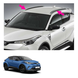גגון אורך לרכב טיוטה CHR מ 2017-2023 פסים צמודים דגם מקורי מוטות אלומיניום צבע שחור בהדבקה