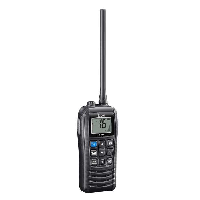 מכשיר קשר ימי נייד צף ומהבהב 6W עמיד IP57 דגם IC-M37E תוצרת Icom