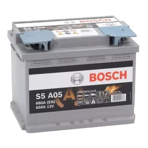 מצבר לרכב סטופ סטארט 60 אמפר 12 וולט דגם S5A05 AGM *ימין תוצרת בוש BOSCH