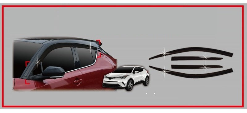 מגן רוח לרכב טיוטה CHR 2016 ומעלה תוצרת AUTOCLOVER קוריאה - סט 4 חלקים הדבקה חיצונית