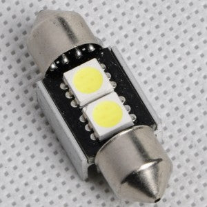 נורת לדים קנבס SMDX5050 בסיס כפול, 31 מ"מ, אור לבן , 2 לדים CANBUS