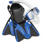 מארז צלילה מקצועי מסדרת Explorer , דגם Fit Traveler 2 כולל סט קומבו מסכה עם שנורקל ממורכז וסנפירים תוצרת נשיונל ג'יאוגרפיק ™National Geographic