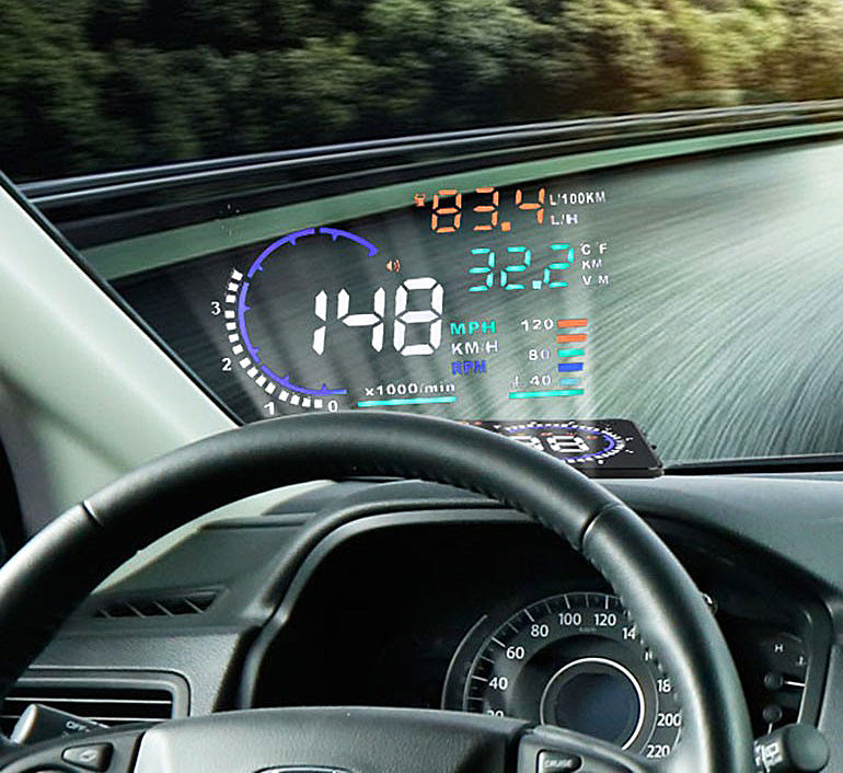 מערכת תצוגה עילית לרכב סוג HUD חיבור OBDII תוצרת ®GUARD
