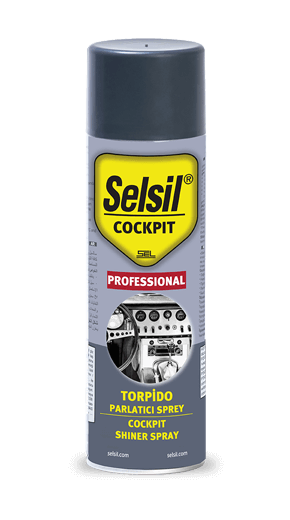 תרסיס ספריי דשבורד מקצועי  SELSIL® מתאים ללוח מחוונים של הרכב, חלקי הפלסטיק והעור מתייבש במהירות  – תכולה 500 מ"ל