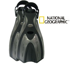 סנפירי שחייה איכותיים מסדרת Expedition, דגם Reef Cruiser עם רצועות מרופדות תוצרת נשיונל ג'יאוגרפיק ™National Geographic