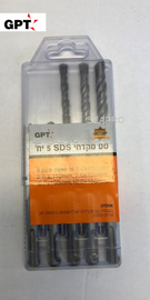 סט מקדחי SDS 5יח' במזוודה קשיחה דגם TODK5 תוצרת GPT