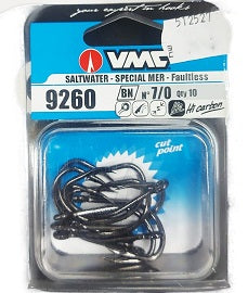 קרס לדייג על חי של חברת VMC בא ב-10 יחידות לחבילה מידה 7/0 