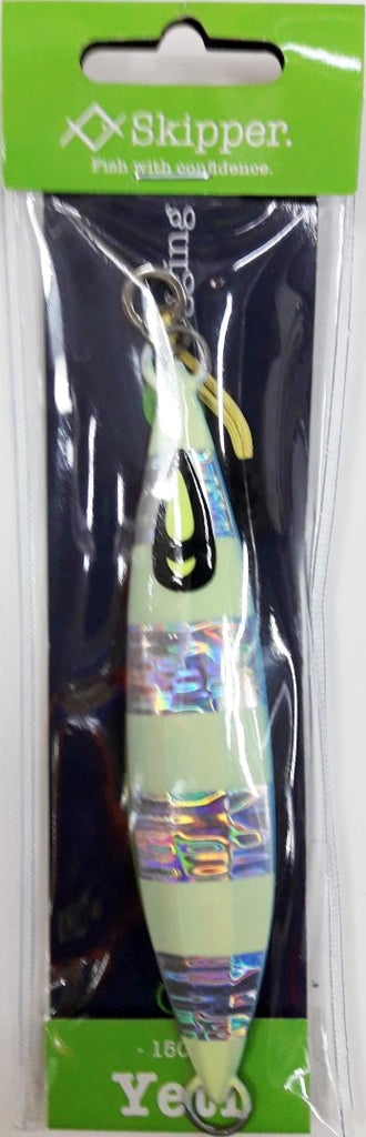 פתיון דמי ג'יג דמוי דג SKIPPER JIG YETI 150G ZEBRA IWASHI