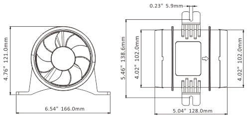 מפוח אוויר קווי 12V 400 מק"ש מתאים לכלי שייט אוטובוס או מערכת אוורור תקן ISO8846 דגם SFIB1-235-04 תוצרת SEAFLO 