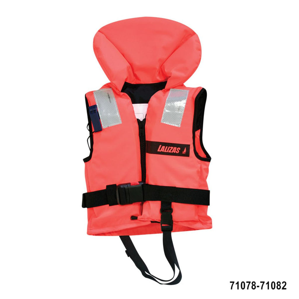 אפוד ציפה למבוגר 100N בתקן ISO 12402 למשקל 70-90 ק״ג כולל צווארון תמיכה לראש ורצועת מפשעה דגם LZ-71081 תוצרת Lalizas