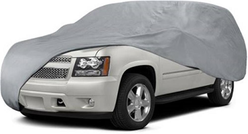 כיסוי חיצוני לרכב ג׳יפ SUV אטום למים מידה L 483x198x145 ס״מ — כיסוי חיצוני לרכב ג׳יפ SUV אטום למים פרוס על רכב