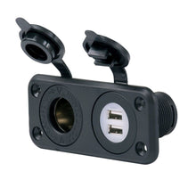 טען תמונה למציג הגלריה, שקע מצית כפול לסירה 12V עם מטען USB יציאות A ו-C דגם NV-12VCOMBO תוצרת Marinco