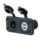 שקע מצית כפול לסירה 12V עם מטען USB יציאות A ו-C דגם NV-12VCOMBO תוצרת Marinco
