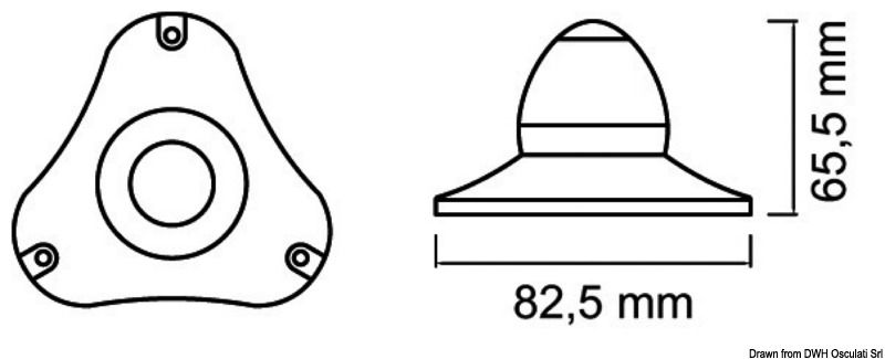 אור ניווט LED ירוק סביב 360° 12/24V גוף שחור להתקנה על משטח אופקי דגם 11.061.03 תוצרת Osculati
