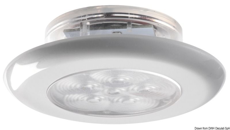 מנורת לד עגולה להתקנה שקועה / חיצונית 12V לקבינה בסירה דגם 13.179.56 תוצרת Osculati