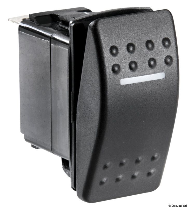 מתג חשמל מרובע שחור ON/OFF דגם Marina R 12/24V 3 מהדקים כולל Toggle 14.296.01 תוצרת Osculati