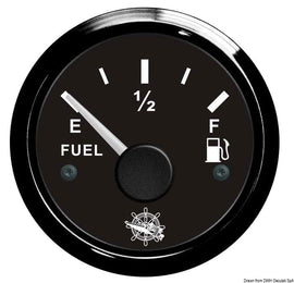 שעון דלק Fuel level gauge 240/33 אוהם שחור/שחור דגם 27.320.01 תוצרת Osculati