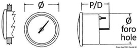 שעון דלק Fuel level gauge 240/33 אוהם שחור/שחור דגם 27.320.01 תוצרת Osculati