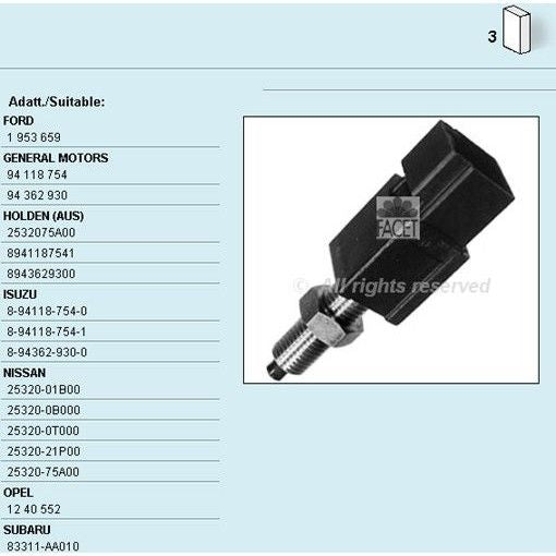 חיישן FACET לסובארו IMPREZA / סובארו FORESTER 1997-2026 ועוד 4 דגמים