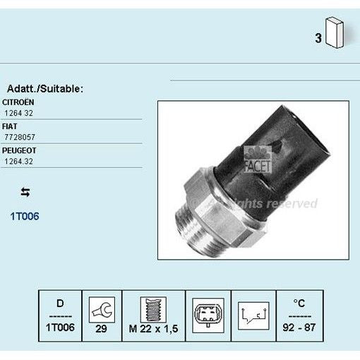 מתג מאוורר FACET לפיג'ו BOXER / פיאט PUNTO 1990-2026 | 7.5187