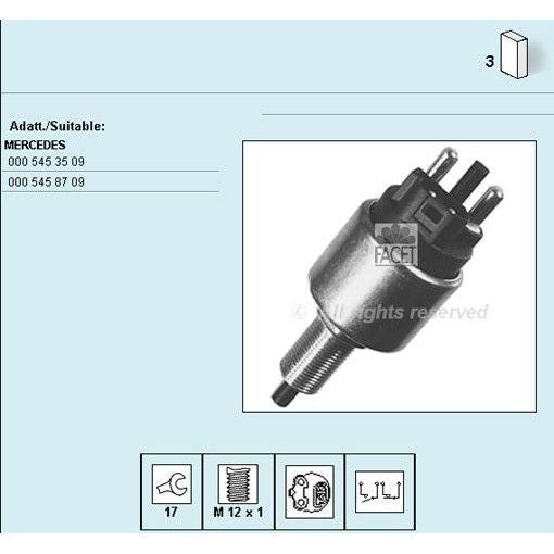מתג פנס בלם FACET למרצדס G-CLASS 1989-1997 / מרצדס S-CLASS 1981-1991 ועוד דגם אחד יוניט מק"ט 71073
